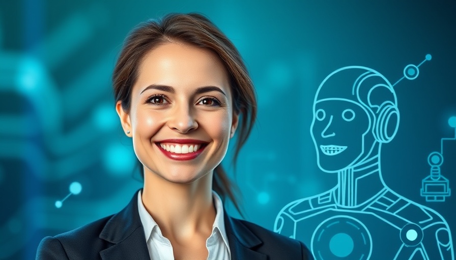 AI-Powered Healthcare: Podcast cover on AI impact with professional woman.