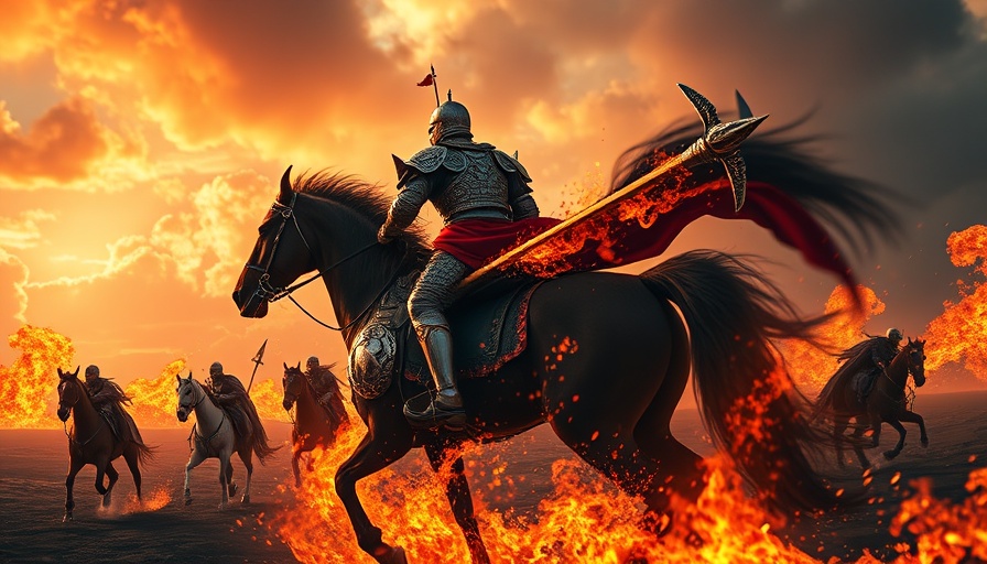 Darksiders 4 announcement: Epic fiery scene with armored riders.