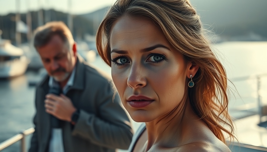 Montauk yacht investigation scene with a woman and officer present.