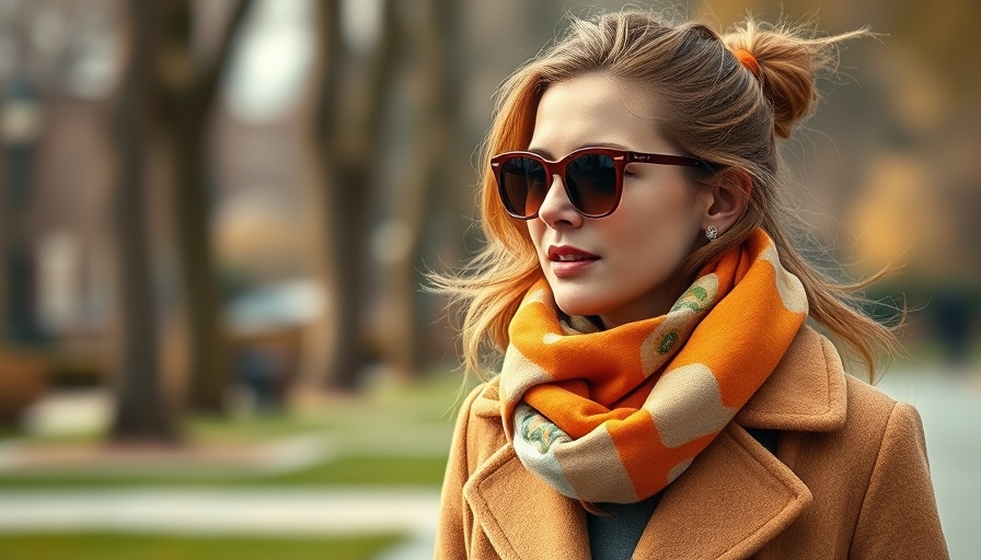 Stylish woman with boho accessories, sunglasses, scarf.