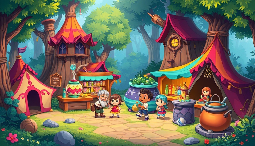Pixel art fantasy scene in a colorful RPG game of 2025.
