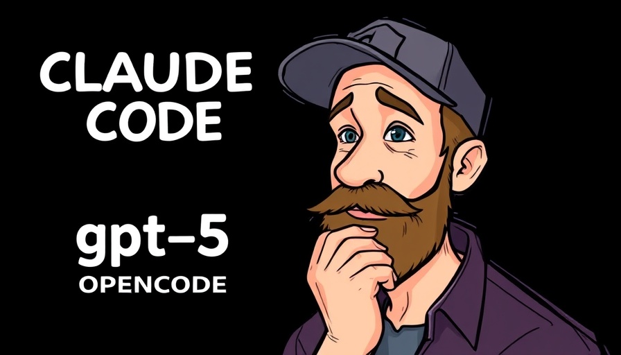 Illustration of a man with text 'Claude Code gpt-5'.