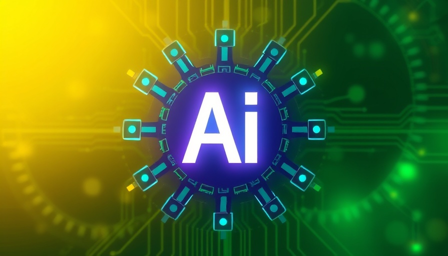 Abstract AI automation symbol on digital gradient background