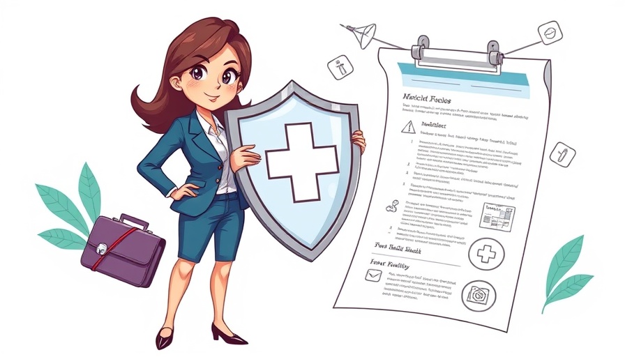 Illustration of business health coverage 2026 concept with healthcare shield.