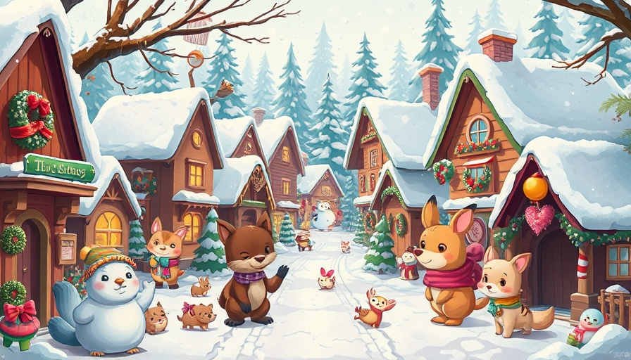 Cult of the Lamb Woolhaven DLC: whimsical snowy village scene.