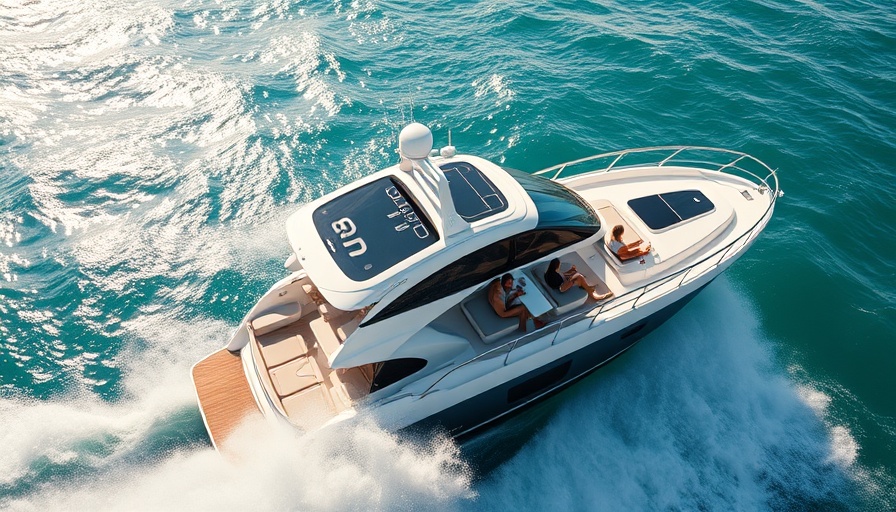 Luxury yacht cruising with passengers on turquoise sea