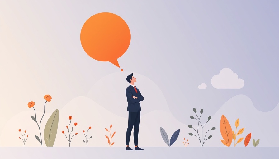 Illustration of a person pondering a question mark in a natural setting.