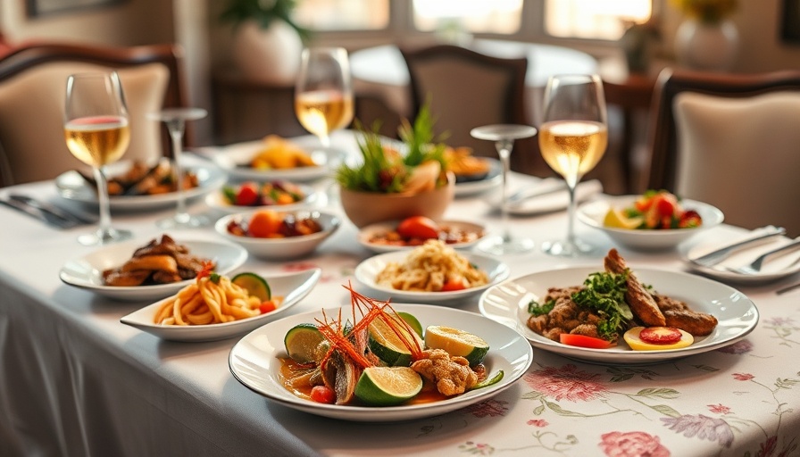 Visit Orlando Magical Dining 2025 with elegant table and gourmet dishes.