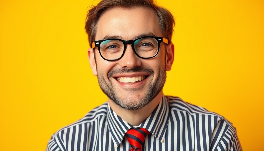 Business success through technology with a vibrant portrait.