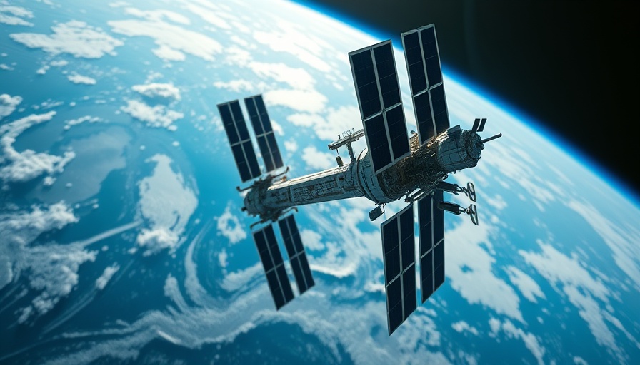 Modern space station orbiting Earth in vivid detail.