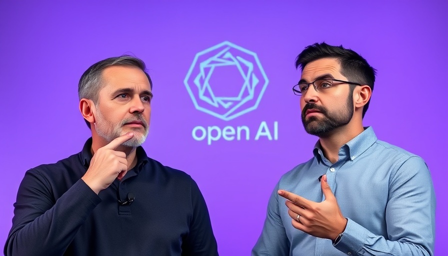 AI news summary featuring two men and OpenAI logo.