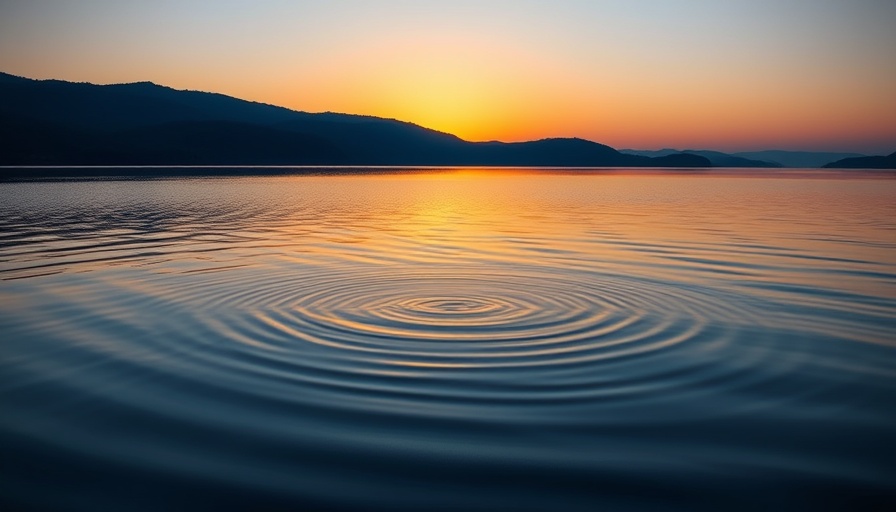 Serene sunset lake scene for calming sleep on YouTube.