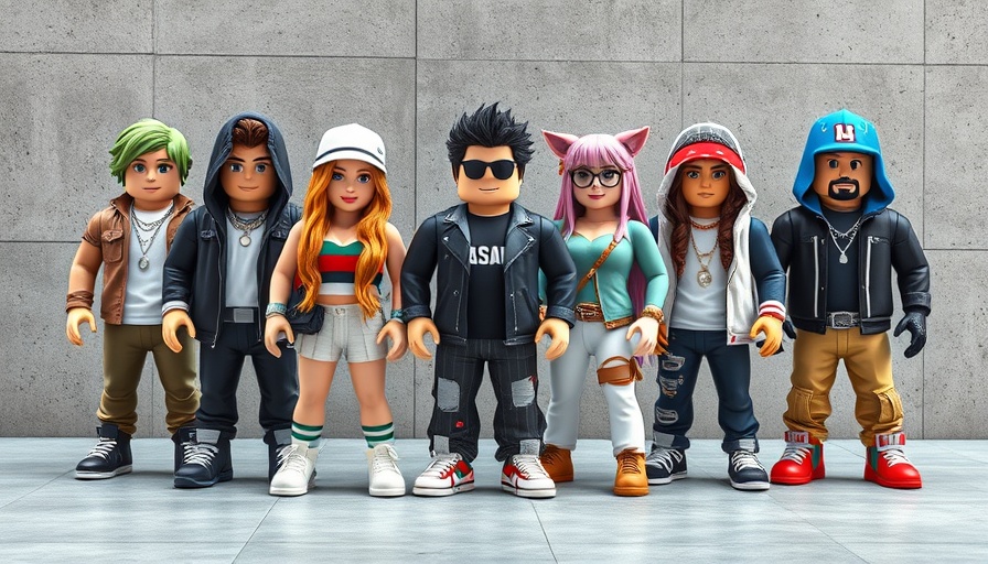 Stylish Roblox avatars showcasing virtual streetwear fashion.