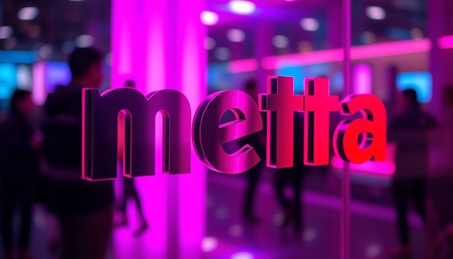 Meta logo with pink and purple lighting, California super PAC