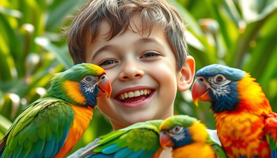Child enjoying bird encounter at Brevard Zoo