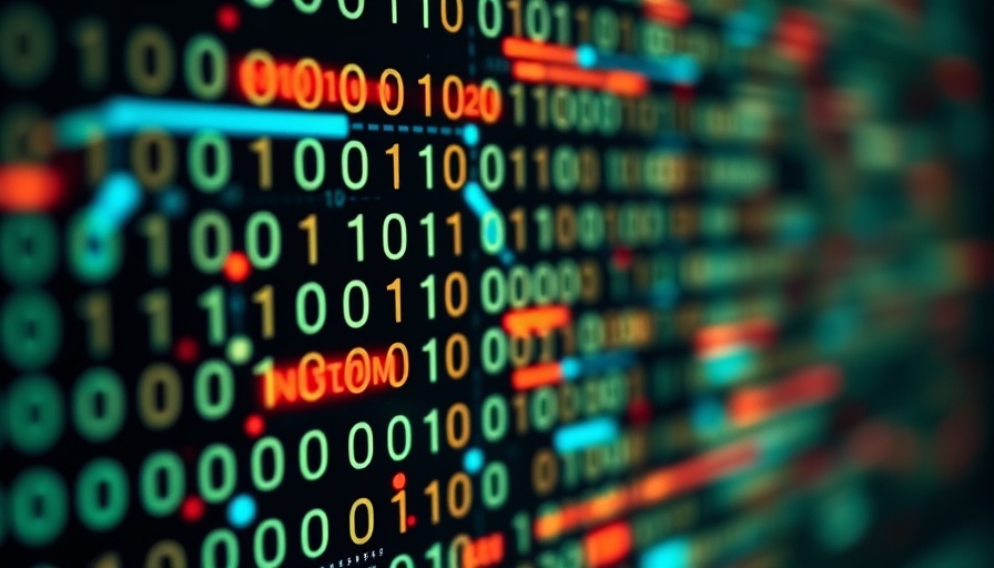 AI automation code overlay with binary numbers.
