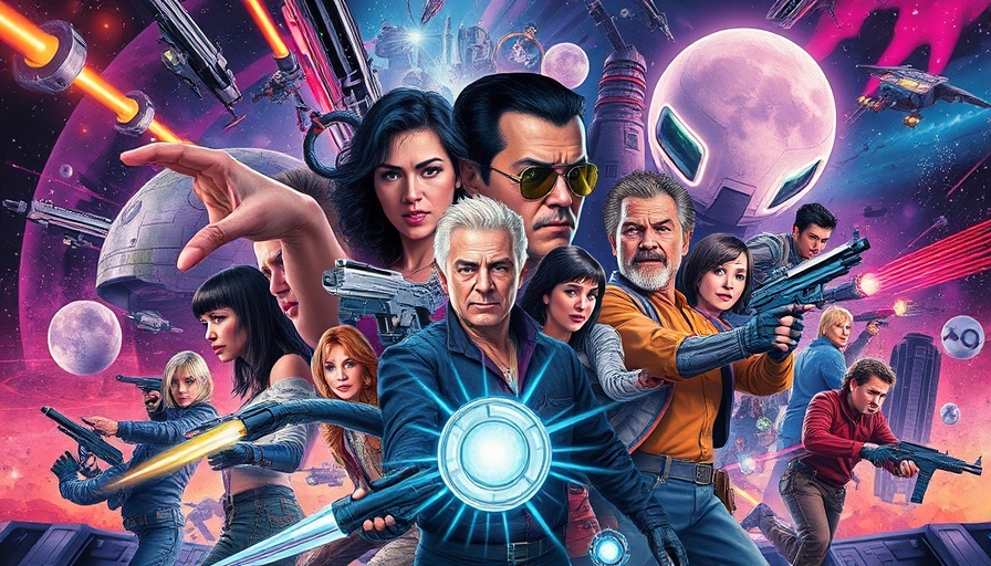 Futuristic collage of 'Judas game' by Ken Levine with neon visuals.