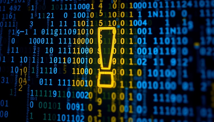 Digital binary exclamation mark symbolizing AI security threat OneFlip.