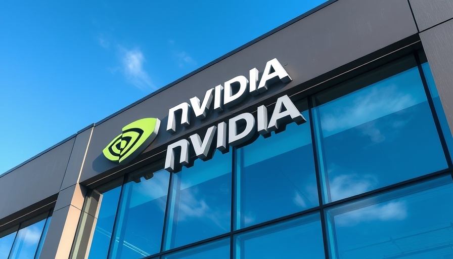 Nvidia logo on building facade, highlighting regulatory changes.