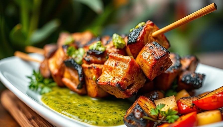 Delicious grilled meat and veggies at Epcot Food and Wine Festival 2025.
