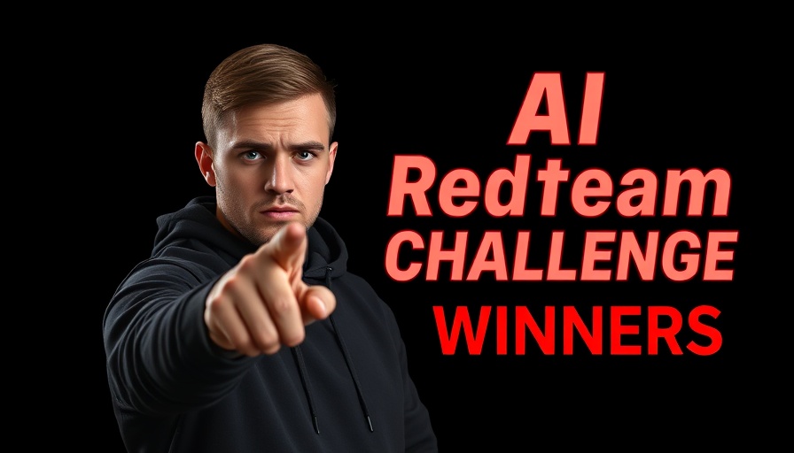 AI Hacking Challenge winner announcement with man pointing at text.