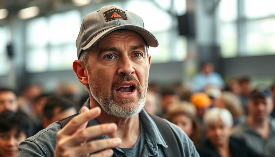 Middle-aged man speaking passionately about how to flip anything for profit.
