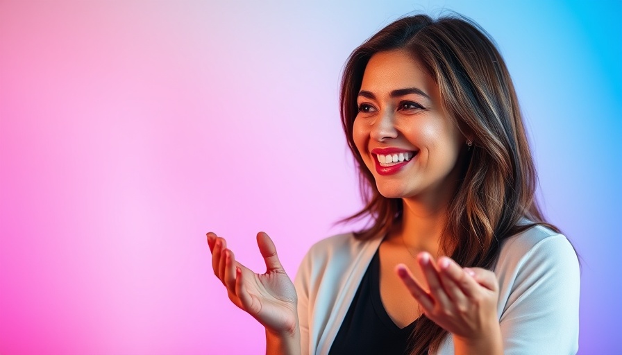 Portrait of a woman discussing digital transformation in the modern workplace.