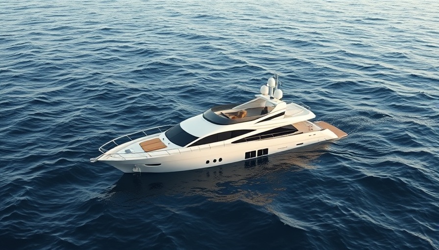 Luxury yacht sinking in calm ocean, partially submerged.