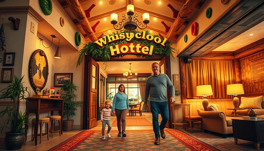 Guide to magical Disneyland Resort hotels with vibrant scenes.