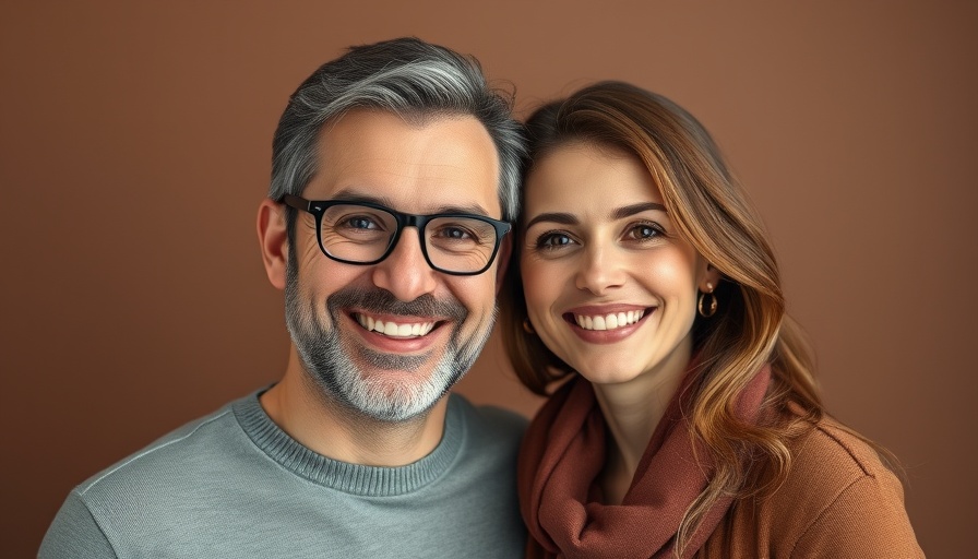 Smiling man and woman against brown backdrop, representing the latest AI news 2025.