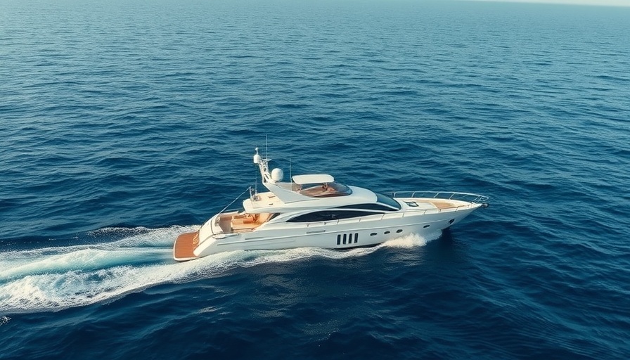 Luxury yacht sinks partially in calm ocean waters.