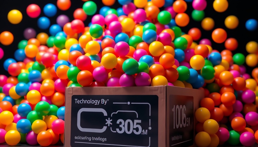 Vibrant balls and technology graphics illustrating computed sound synthesis technology.
