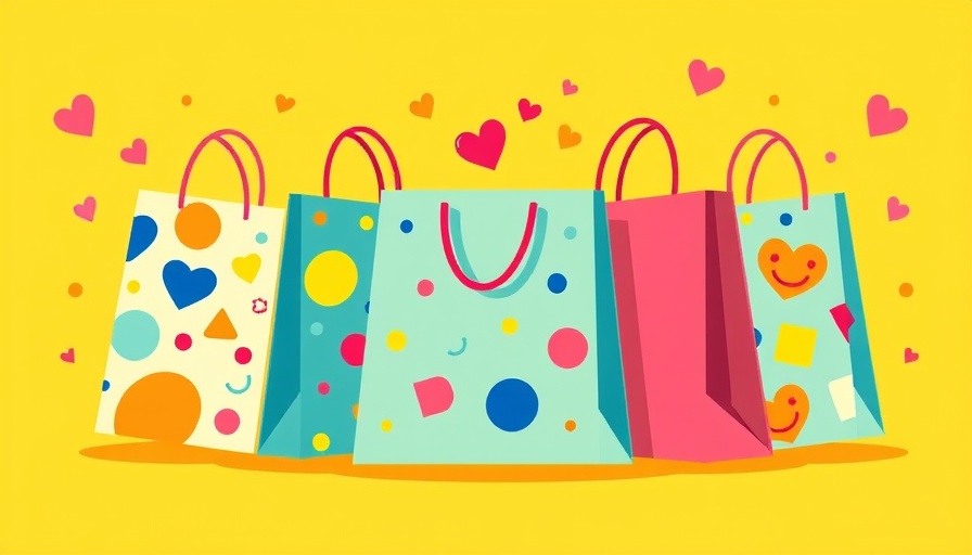 Colorful illustration of shopping bags for ecommerce optimization guide for small businesses