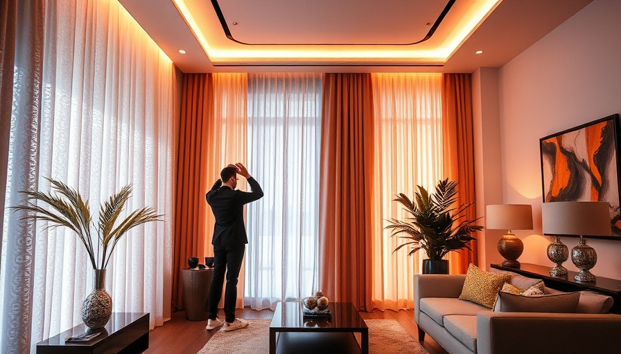 Chic home design with shimmering drapes and modern decor.