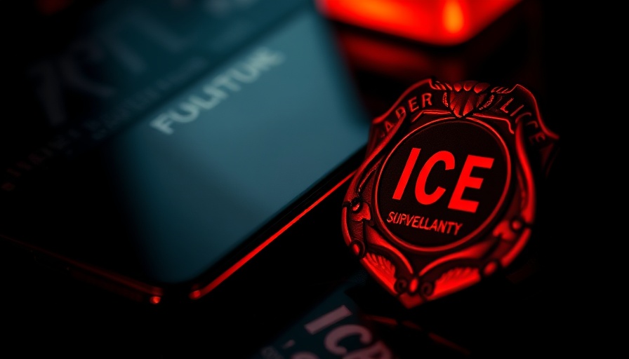 ICE badge with smartphone suggesting ICE spyware implications for entrepreneurs.