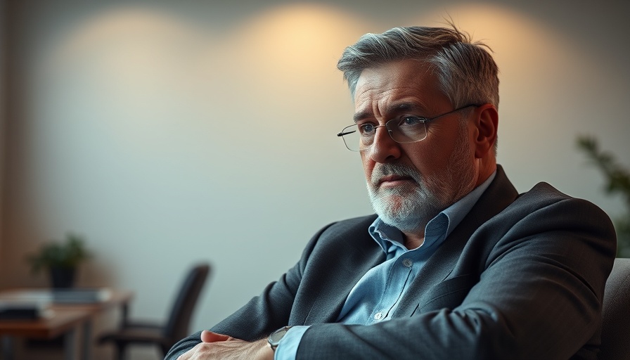 Middle-aged man discussing how to use AI in business growth.