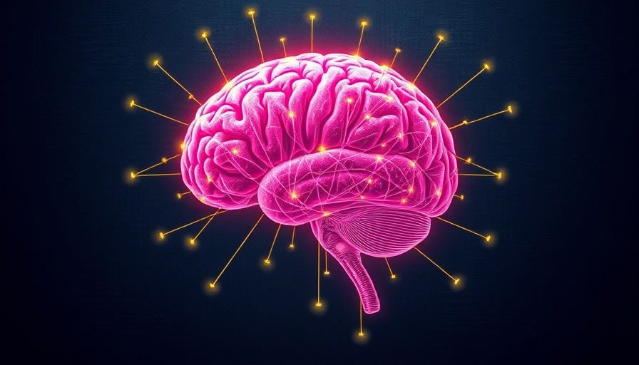 AI automation for entrepreneurs depicted by a pink brain with glowing connections.