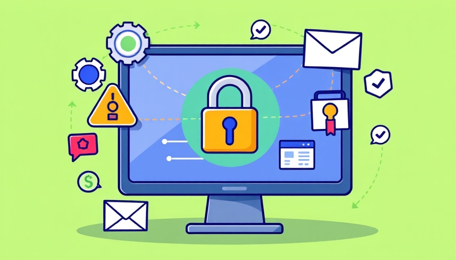 Cybersecurity illustration highlighting recognizing scams in small businesses.