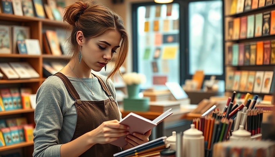 Focused young woman organizing stationery in a colorful shop, exploring 13 business types and how to choose the right one.