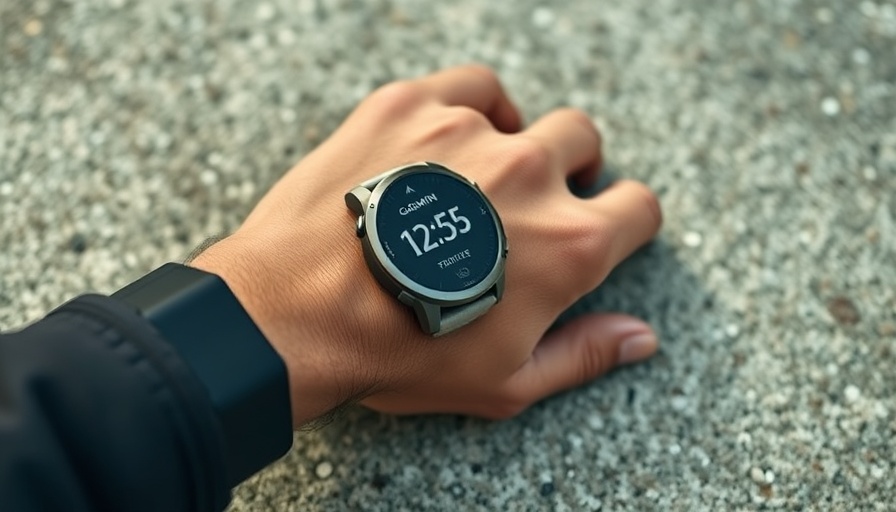 Garmin Forerunner 265 on wrist displaying time and stats.
