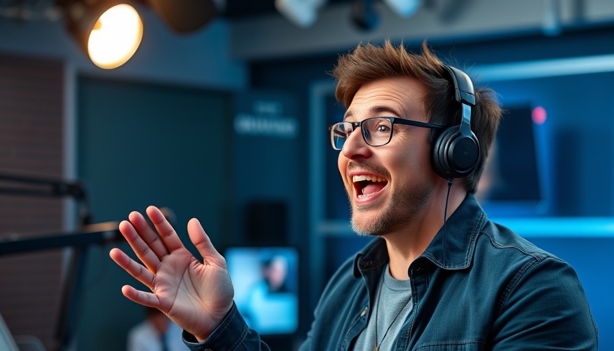 Enthusiastic speaker discussing biggest mistake in sales on podcast.