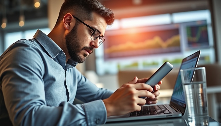 Entrepreneur analyzing automated investing benefits on a digital device