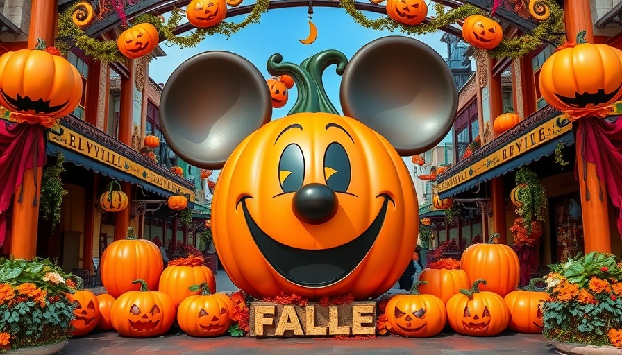 Tokyo Disney Resort Halloween with Mickey Mouse pumpkin display.