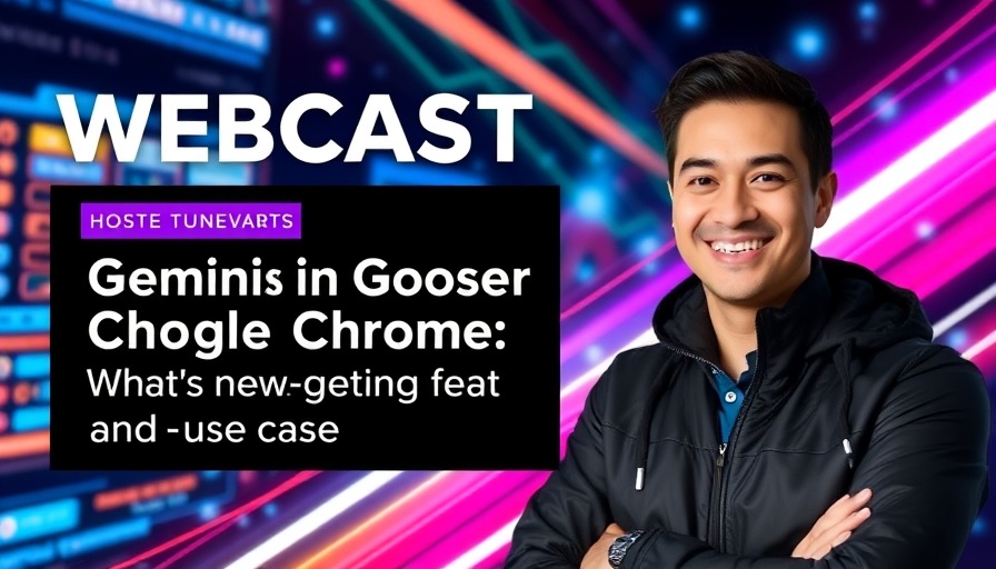 Gemini in Google Chrome use cases: webcast graphic with event details and host.