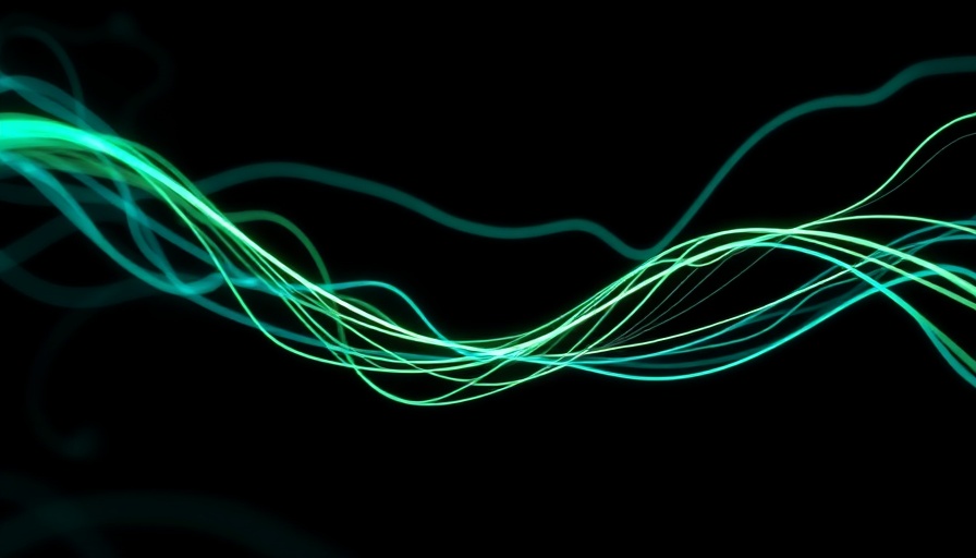 Futuristic neon lines depicting Robotic Process Automation RPA