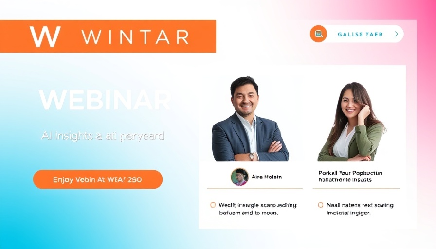 Webinar on AI insights with host images and event details.