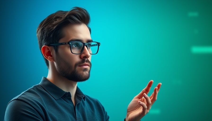 AI-powered communication discussion with a contemplative man.