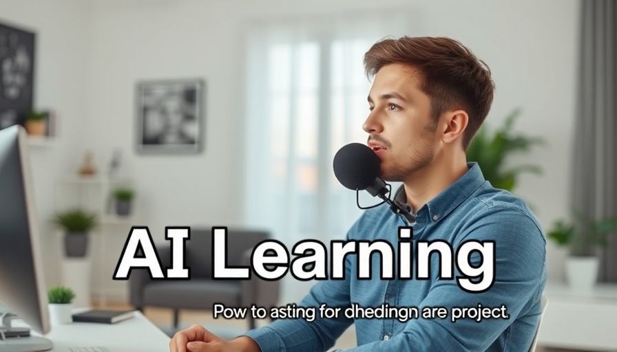 AI automation resources: Young man discussing AI in a modern setup.