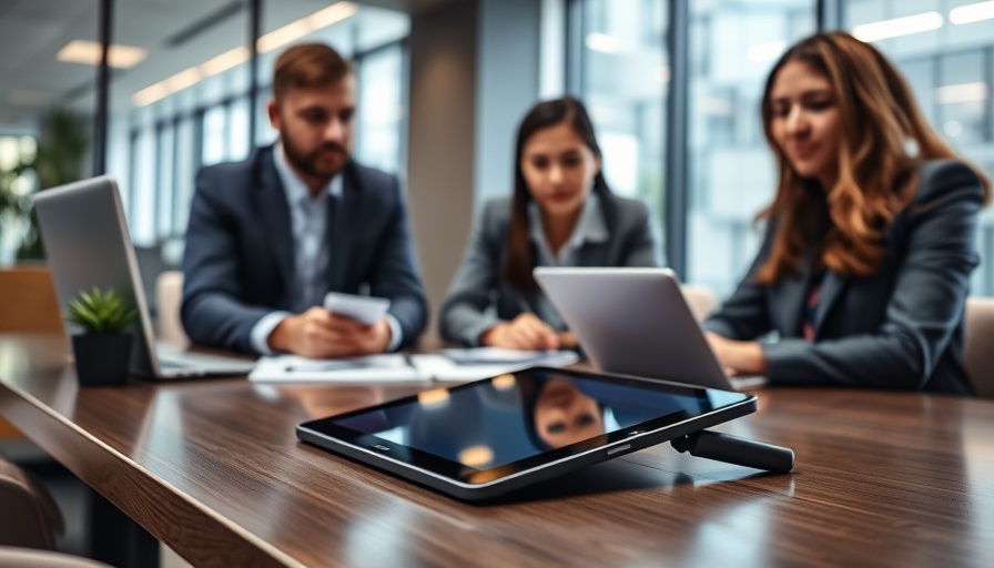Master in-demand skills with a digital learning platform on a tablet in a modern office setting.