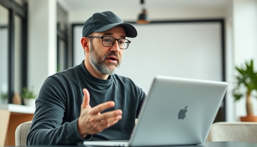 Man explaining online money-making tips, using laptop, 2026.